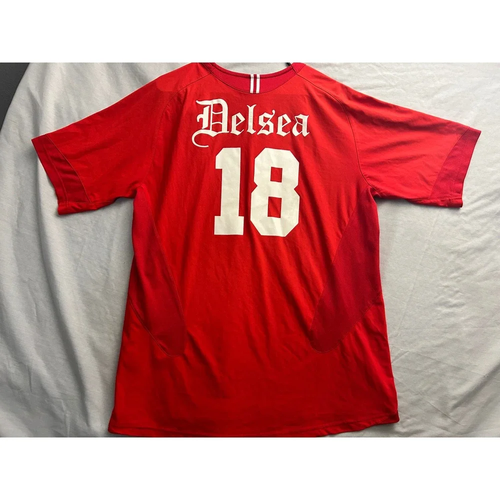 Nike Team Delsea 18 Soccer Jersey Mens XL Red White NikeFIT DRY Short Sleeve